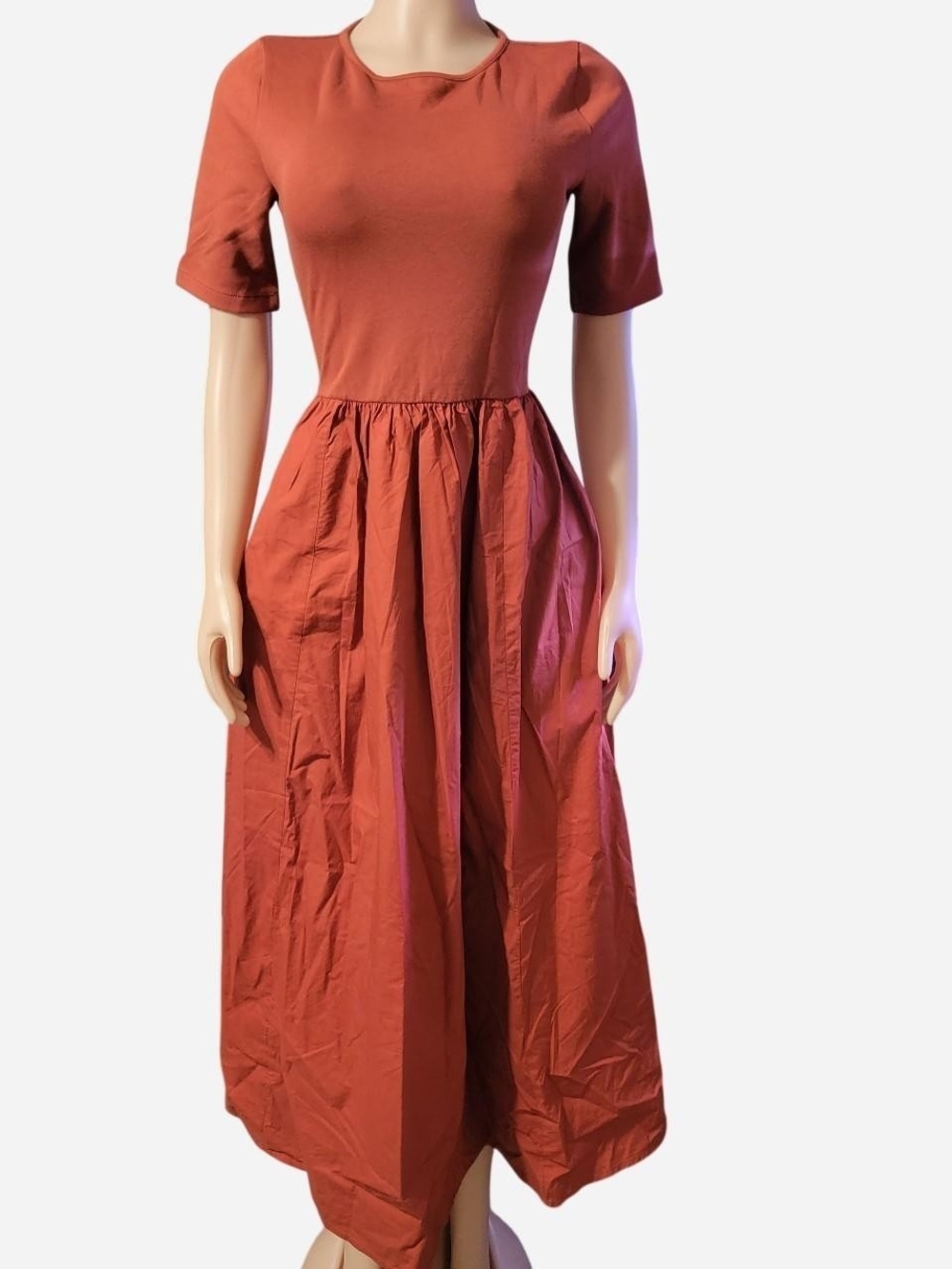 Rust Red Long Sleeve Maxi Dress